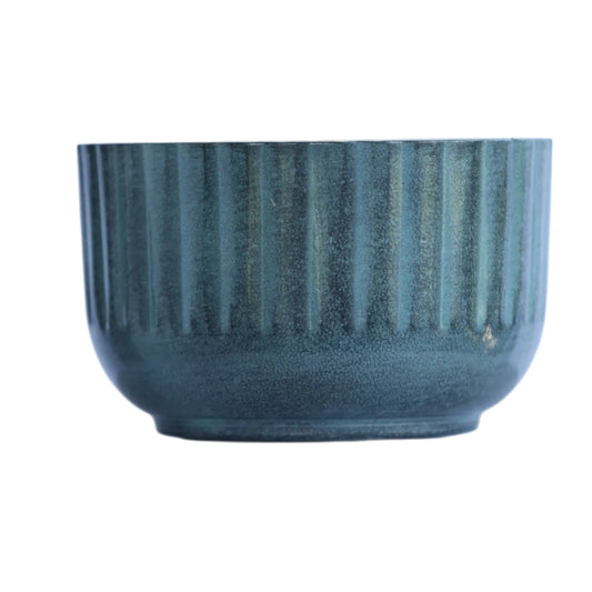 Galvanised Ribbed Bowl Planter
