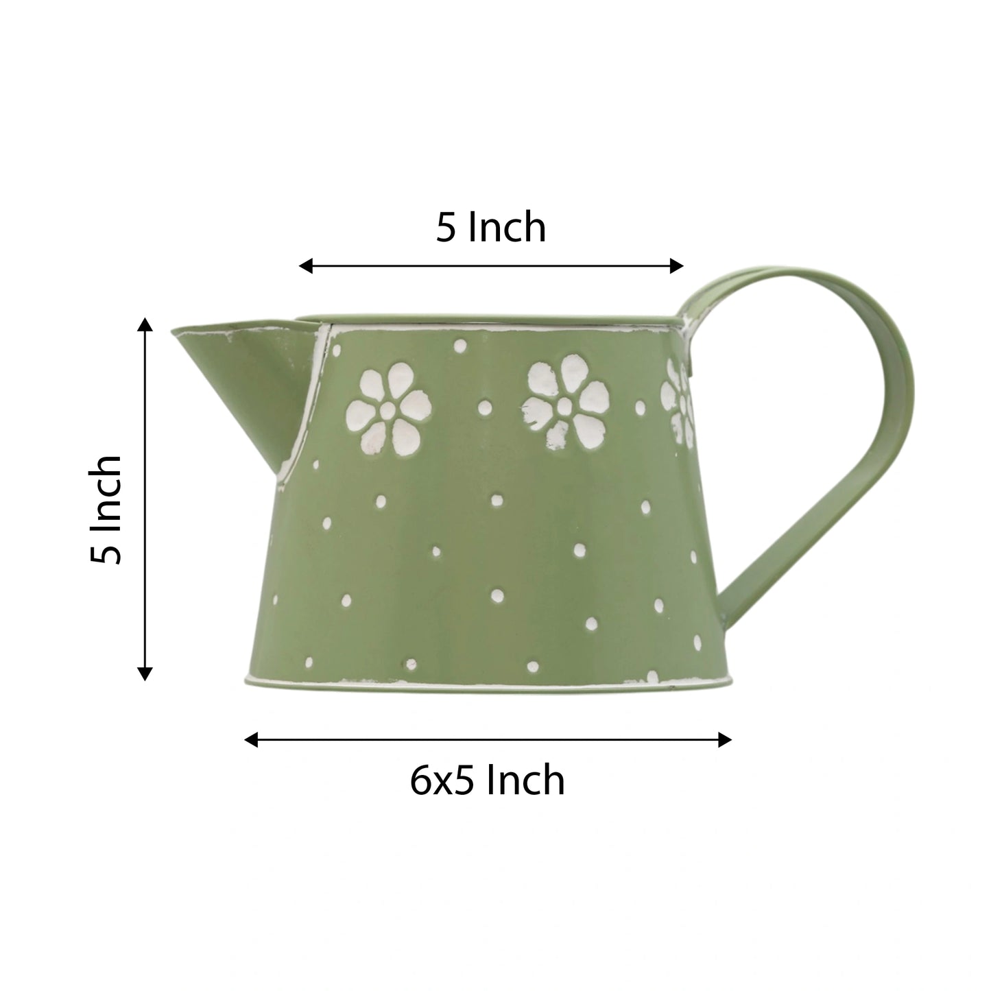 Lipped Galvanised Watering Can in Green