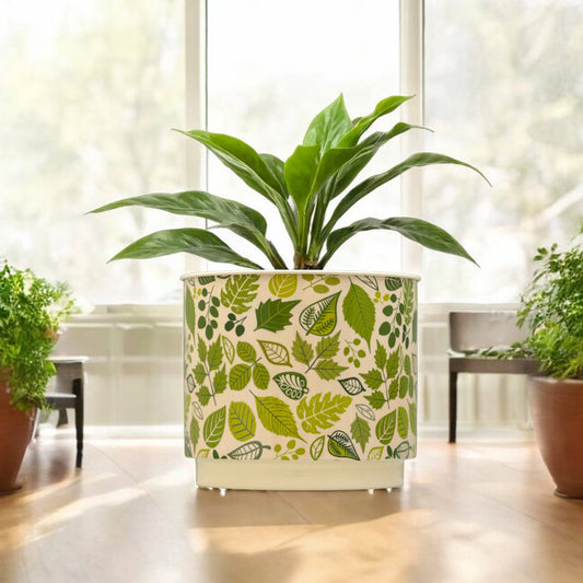 Printed Galvanised Pot-Natural Print