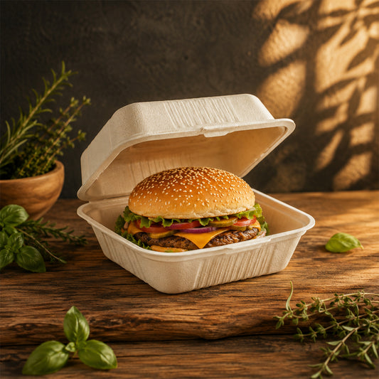 The Happy Garden Compostable Burger Boxes