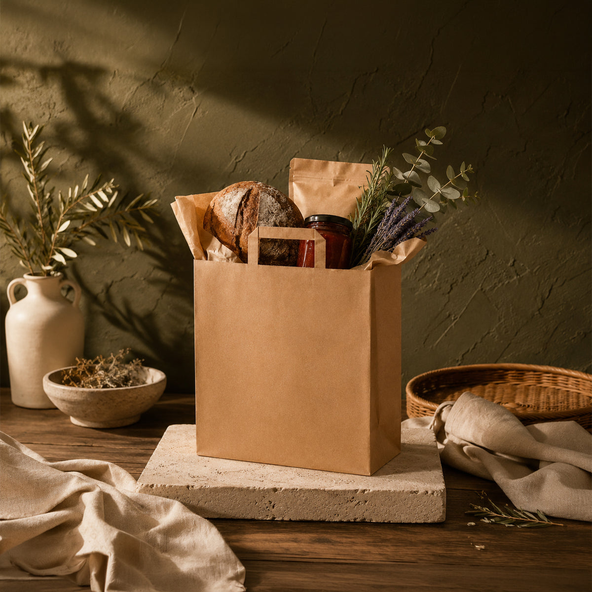 The Happy Garden Brown Kraft Paper Bags with Handles