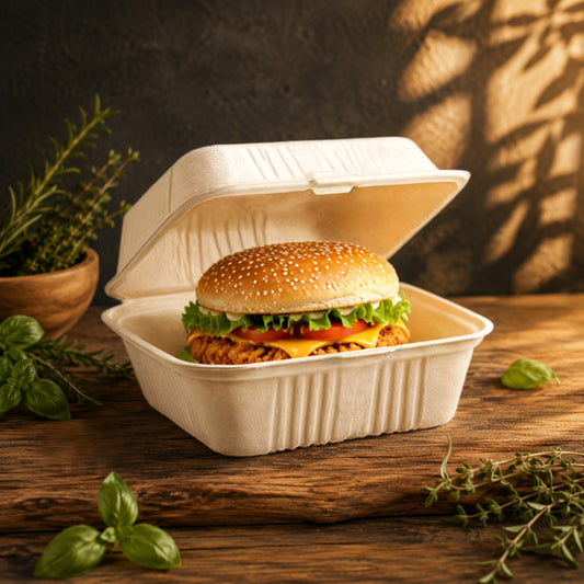 The Happy Garden Compostable Burger Boxes