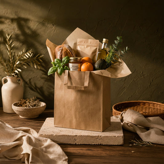 The Happy Garden Brown Kraft Paper Bags with Handles