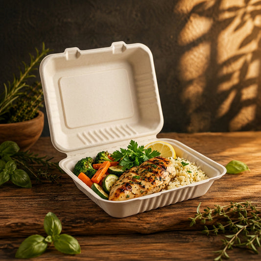 The Happy Garden Compostable Clamshell Food Containers