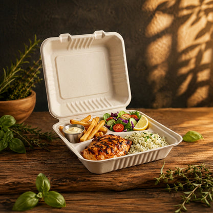 The Happy Garden Compostable Clamshell Food Containers