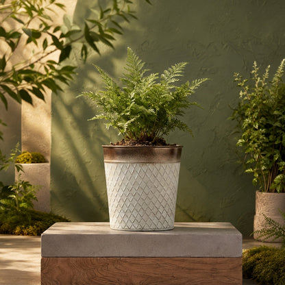 Silver Planter with Copper Top