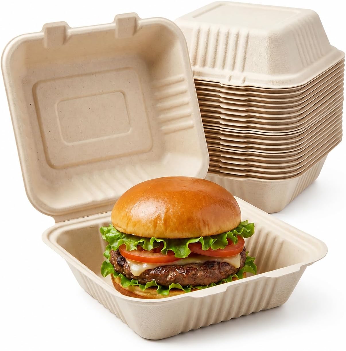 Single Compartment Bagasse Box
