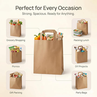 The Happy Garden Brown Kraft Paper Bags with Handles