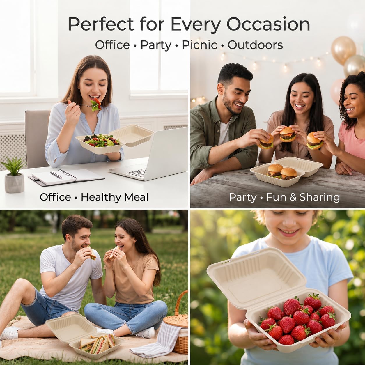 Compostable Clamshell Food Container