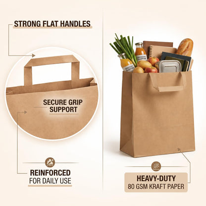 The Happy Garden Brown Kraft Paper Bags with Handles