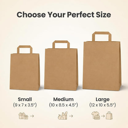 The Happy Garden Brown Kraft Paper Bags with Handles
