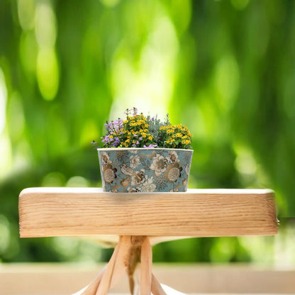 Galvanised Birdie Oval Pot