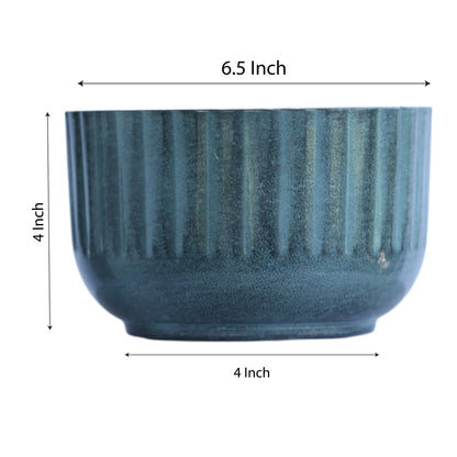 Galvanised Ribbed Bowl Planter
