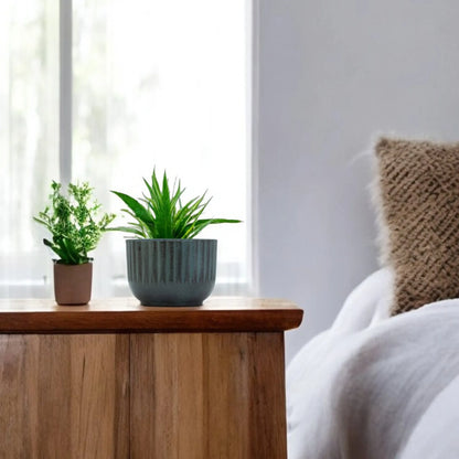 Galvanised Ribbed Bowl Planter