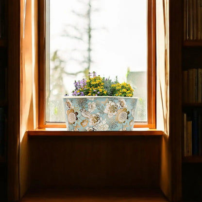 Galvanised Birdie Oval Pot