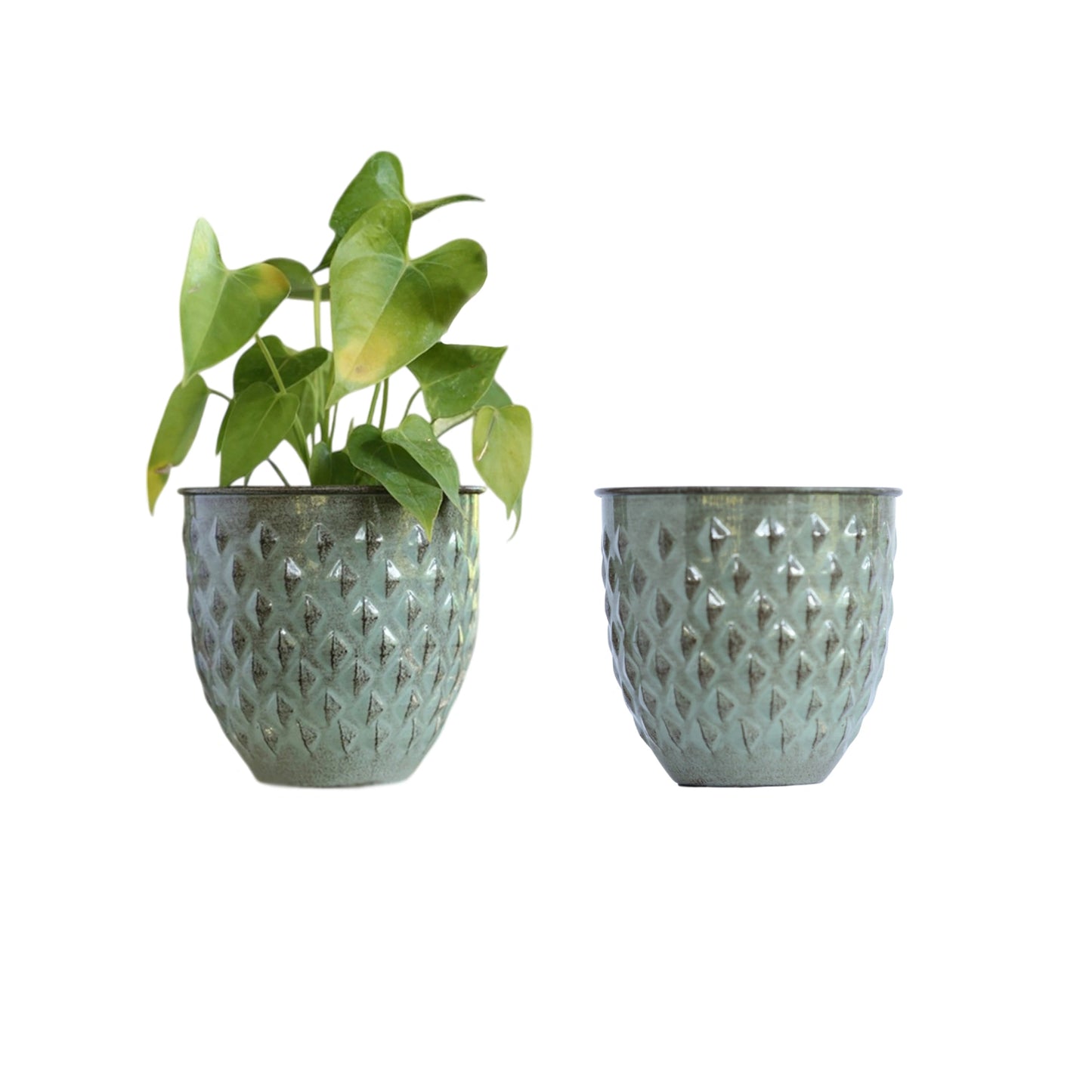 Galvanised Diamond Planter