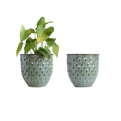 Galvanised Diamond Planter