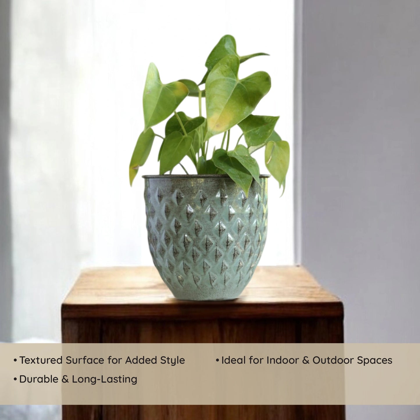Galvanised Diamond Planter