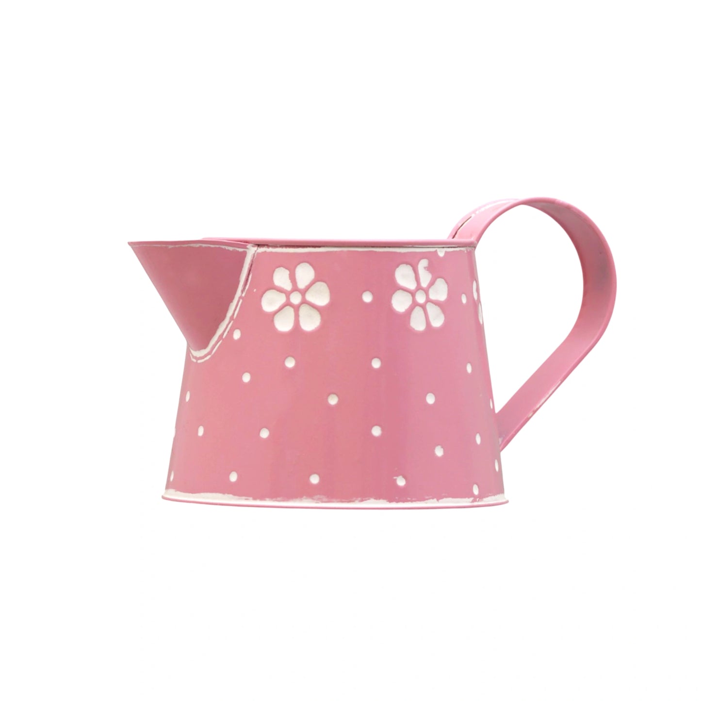 Lipped Galvanised Watering Can in Pink