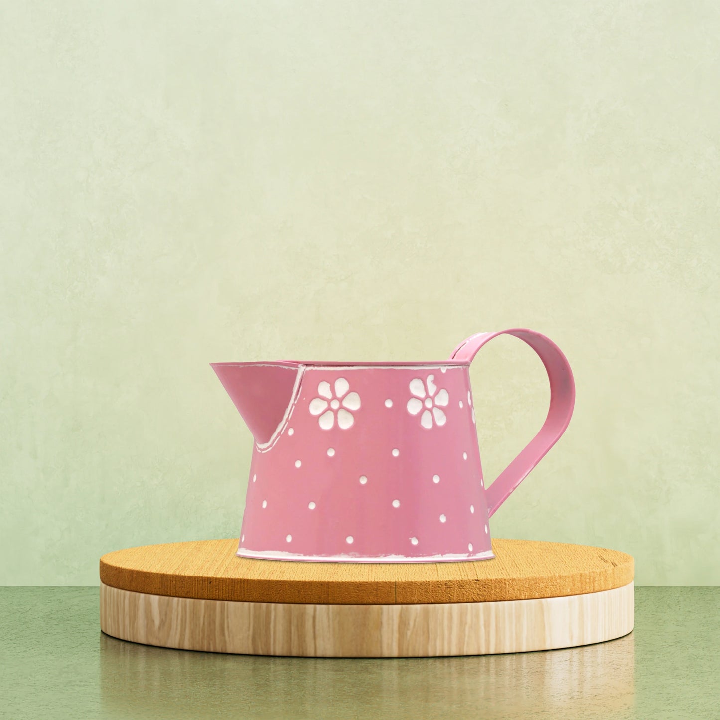 Lipped Galvanised Watering Can in Pink