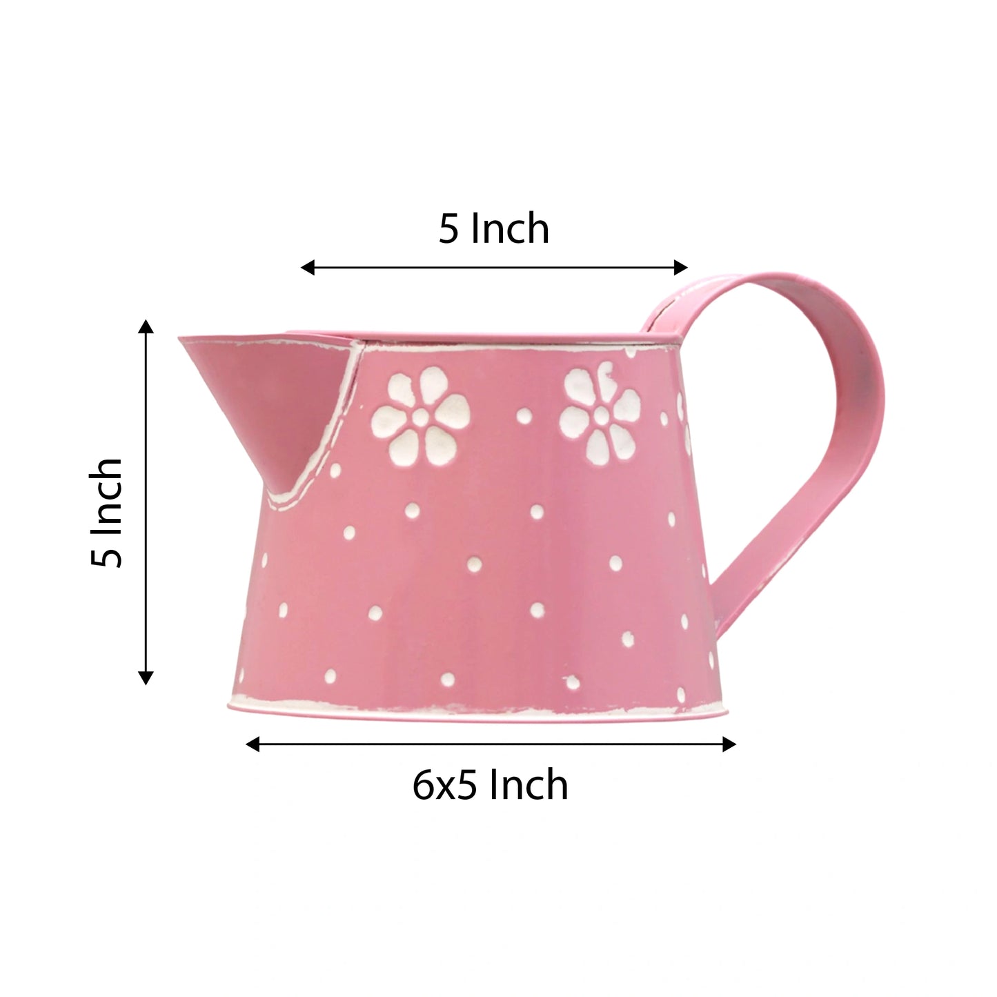 Lipped Galvanised Watering Can in Pink