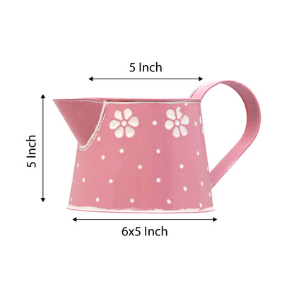 Lipped Galvanised Watering Can in Pink