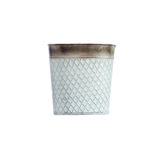Galvanised Silver Planter with Copper - Top
