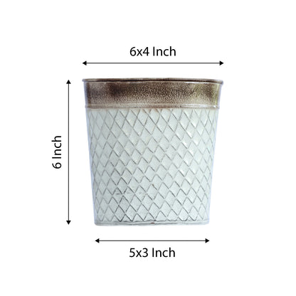 Galvanised Silver Planter with Copper - Top
