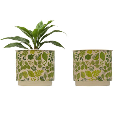 Printed Galvanised Pot-Natural Print
