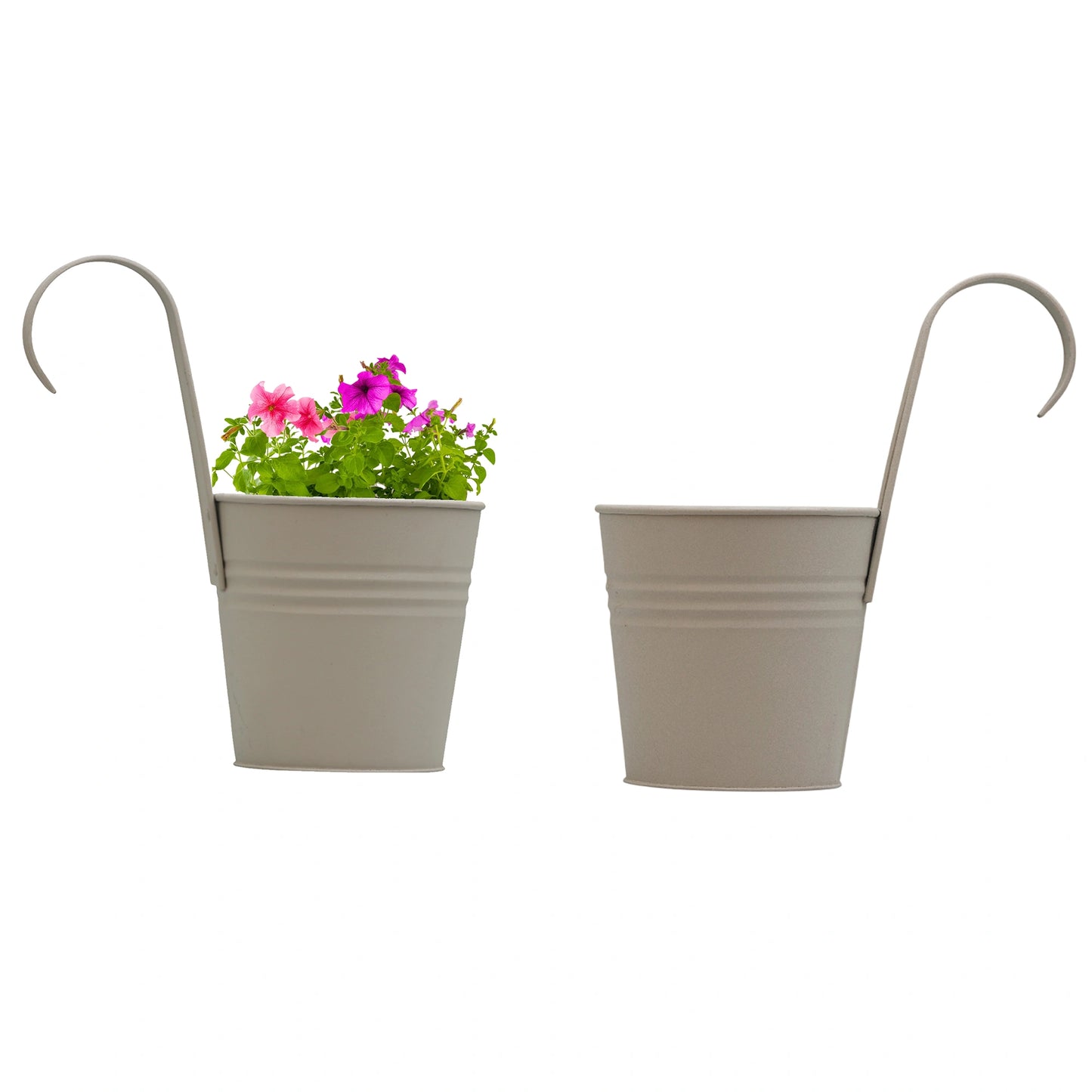 Hanging Railing Pot 10" Light Grey