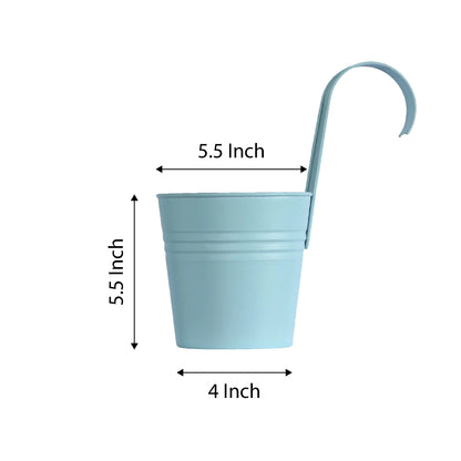 Hanging Railing Pot 10" Blue