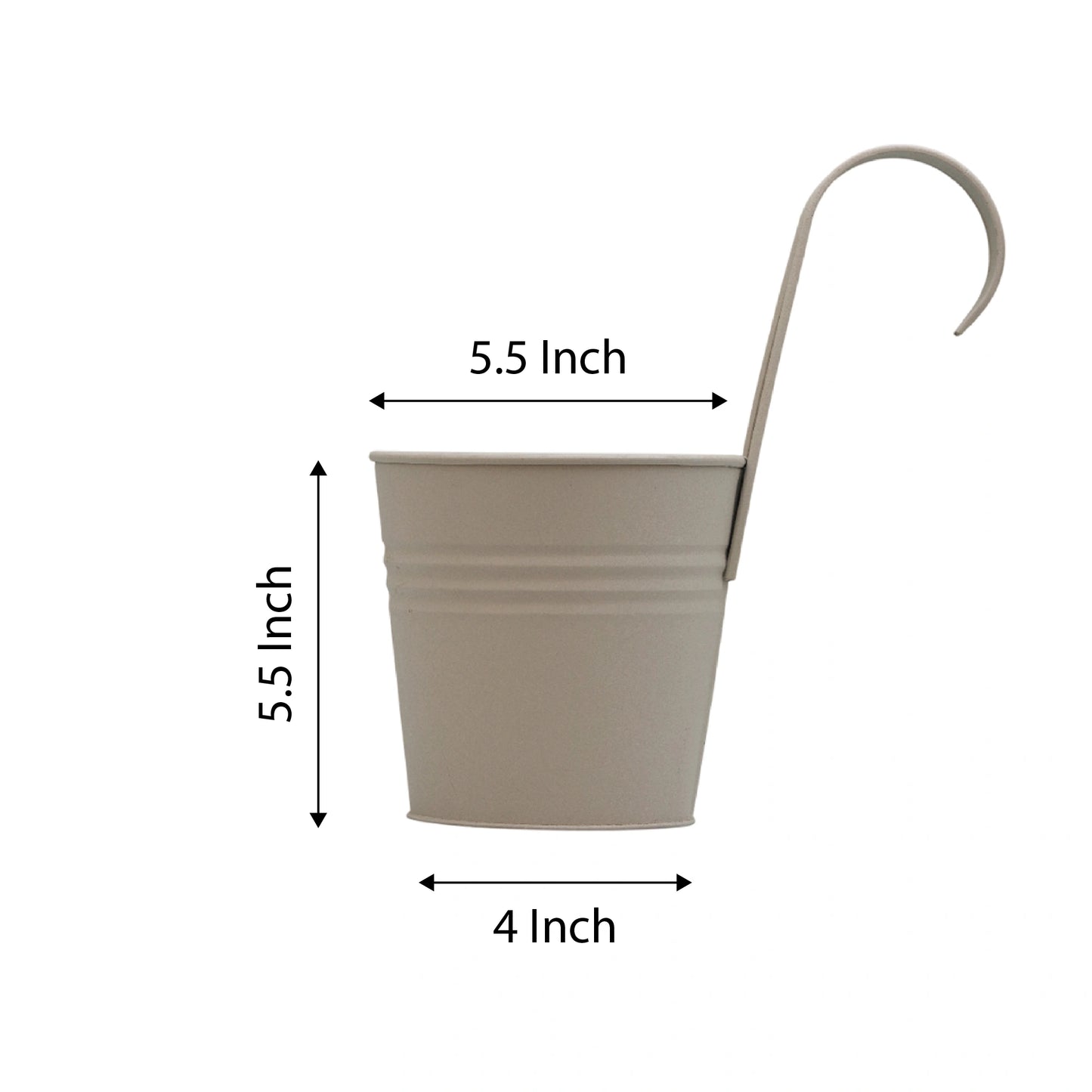 Hanging Railing Pot 10" Light Grey