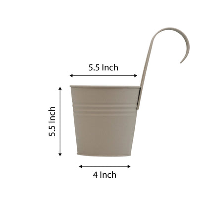 Hanging Railing Pot 10" Light Grey