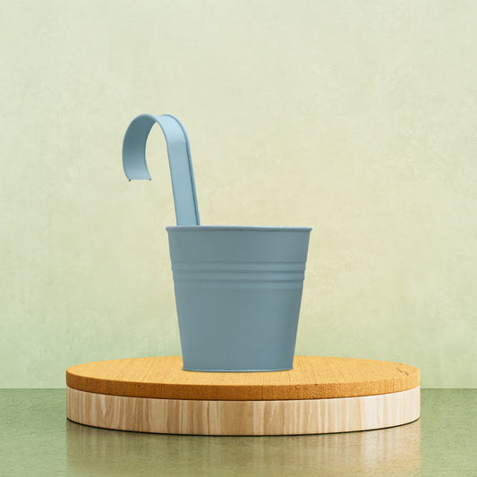 Hanging Railing Pot 10" Blue