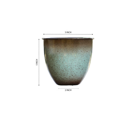 Blue Galvanised Taper Pot Mini (Small)