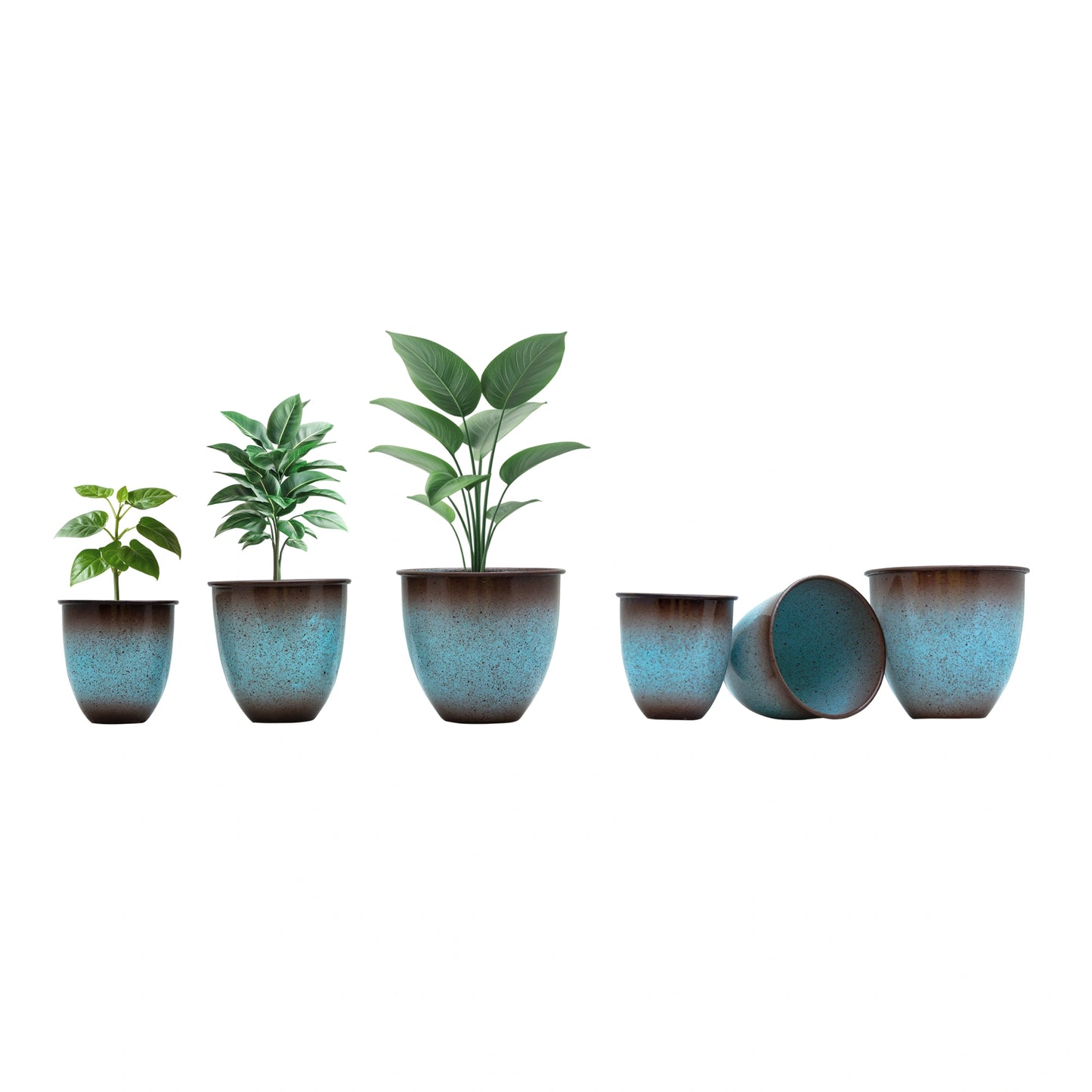 Blue Galvanised Taper Pot Mini (Small)