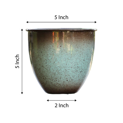Blue Galvanised Taper Pot Mini (Small)